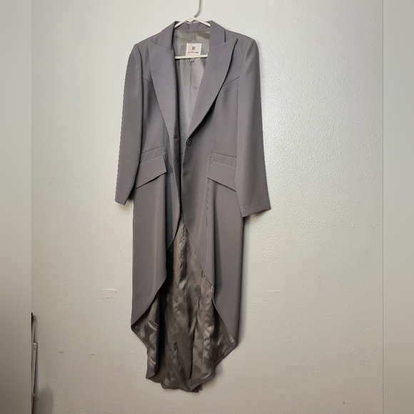 Elegant Gray Women's Blazer Coat Size 4 Vintage Y2K - Picture 7 of 16